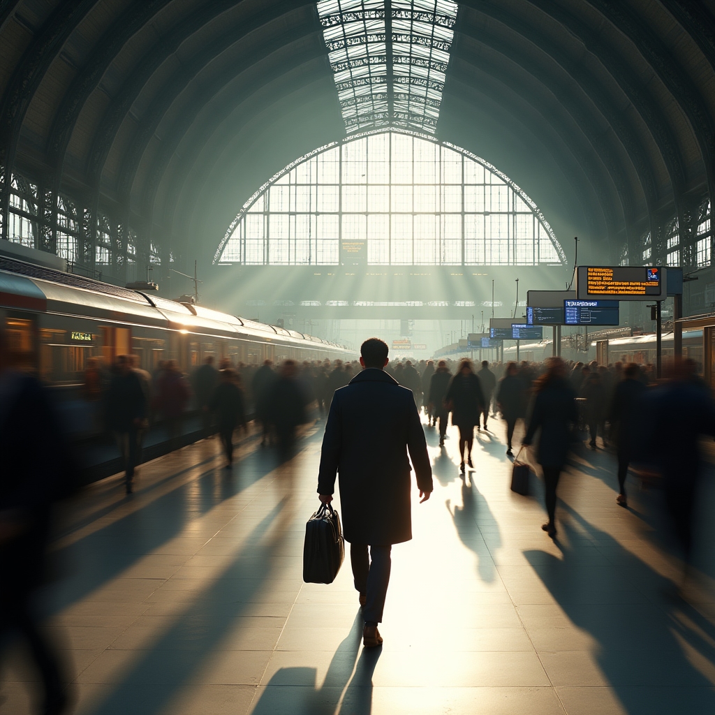 Pendlerinnen und Pendler am Wiener Hauptbahnhof in der Hauptverkehrszeit